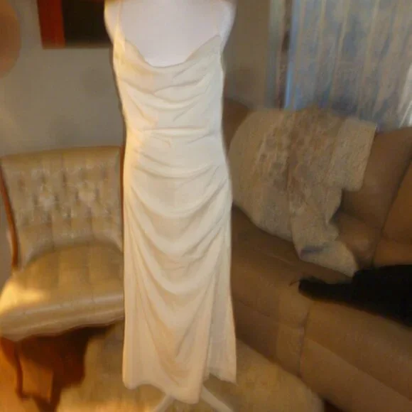 PRRIME  Sexy Side Slit Maxi Dress – Ivory – Size L (Runs Small) NWT - Picture 2 of 11
